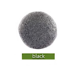 Konjac Sponge For Washing Face Round Konjac Konnyaku Sponge Facial Cleansing Exfoliator Bathing Puff Face Wash Puff (Option: BLACK)