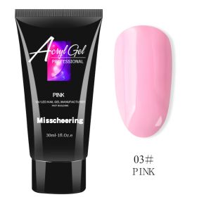 Painless Extension Glue Nail Art Without Paper Tray Fast Extension Crystal Model Painless Crystal Glue (Option: Pink 2PCS)
