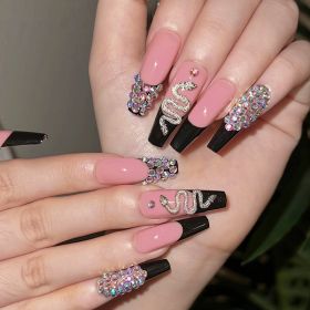 24 PCS Diamond Snake Nail Art (Option: Pink)