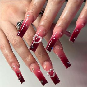 24 PCS Red Heart Nail Art (Option: Pink)