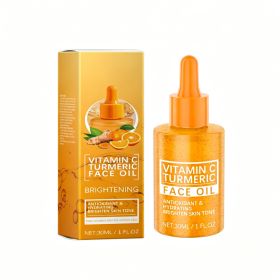 Vitamin C Turmeric Face Oil With Niacinamide & Rosemary Leaf Oil, Hydrating Brightening Facial Oil For Soothing Irritated Skin, Improve Skin Text (Option: 1box)